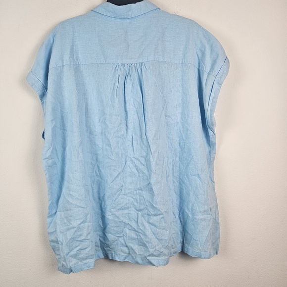 Orvis Women's Button-Up Short Sleeves Chest Pocket Blouse Linen Blend NWT - Picture 7 of 9